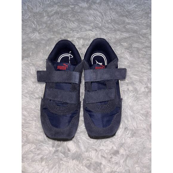 Puma toddler boy sz. 10 classic blue/red suede strap closure sneaker. Exc. cond - Picture 3 of 13